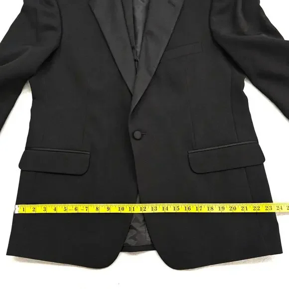 NWT Tuxedo Jacket Mens Size 42 Regular Applause Formal Wear Black Prom Wedding - Picture 14 of 16